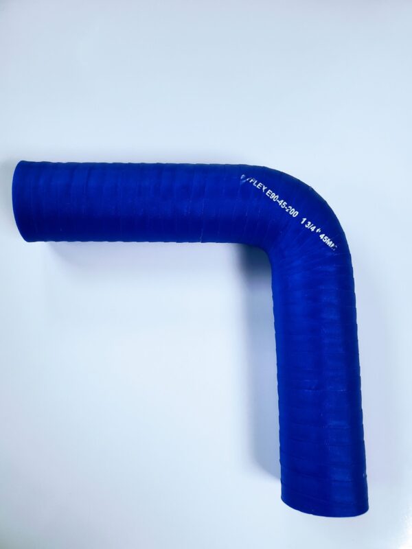 A blue hose is bent to the side.