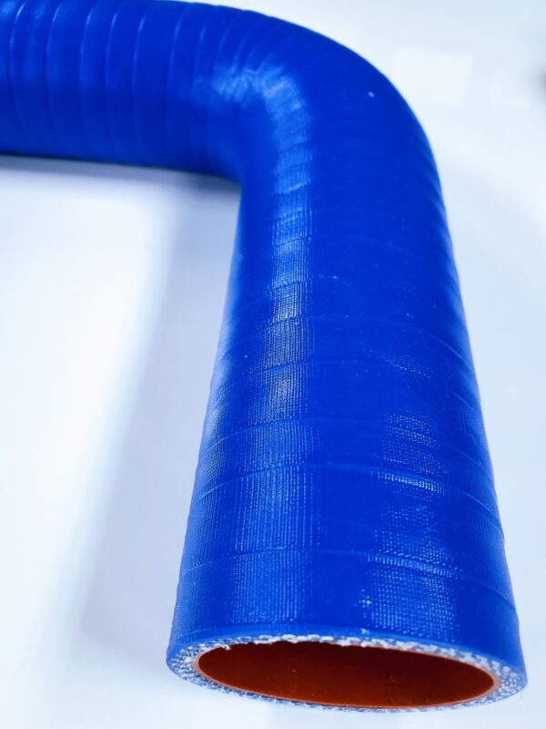 A blue hose is bent to make it look like it's bending.