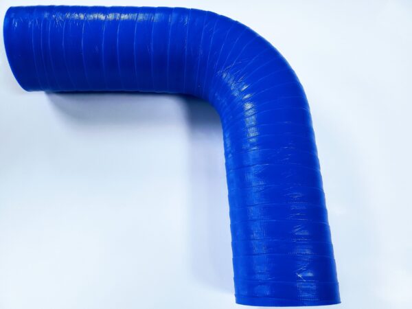 A blue hose is bent to make it look like it's bending.